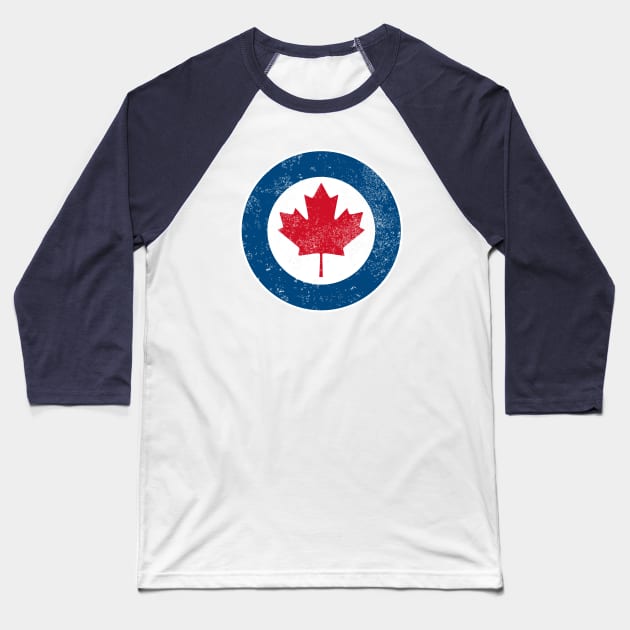 Royal Canadian Air Force (distressed) Baseball T-Shirt by TCP